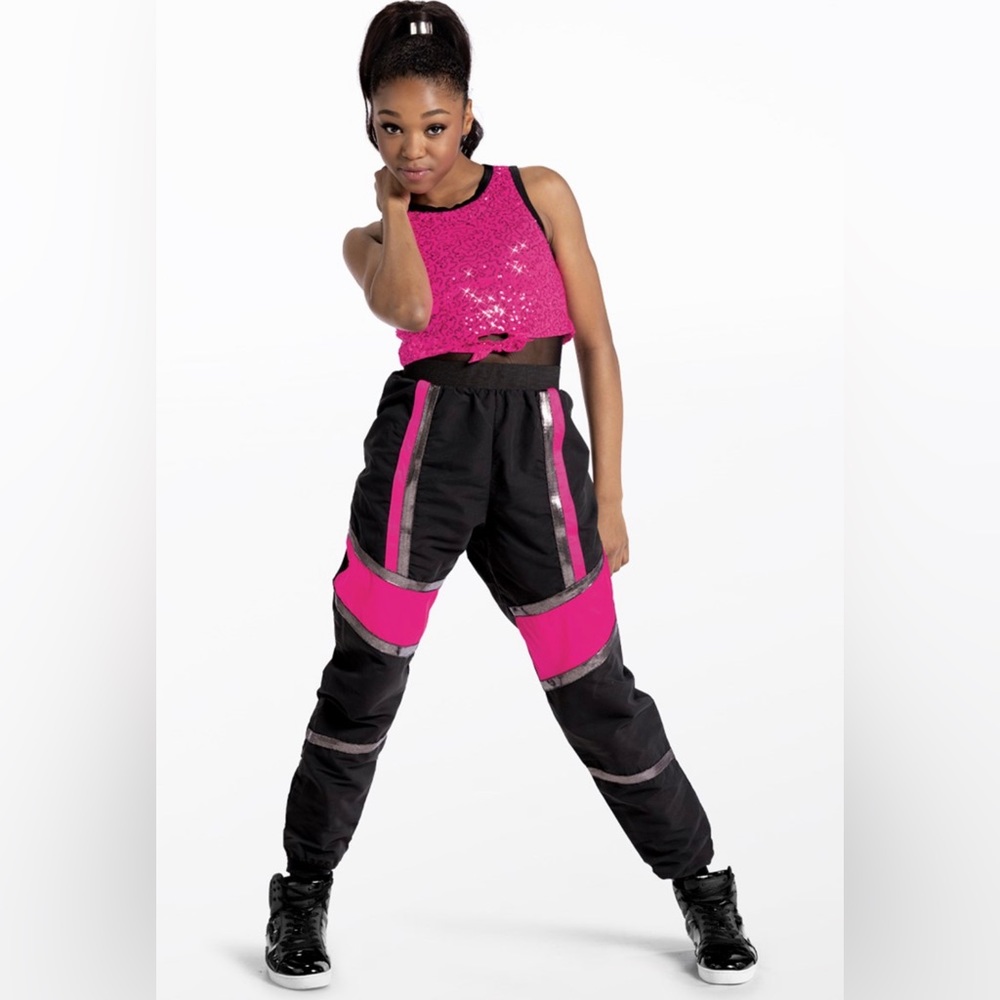 Weissman Pink and Black Dance Costume Set